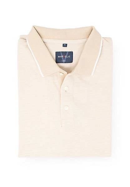 MARVELIS Poloshirt Poloshirt - Piqué - Einfarbig - Hellbeige günstig online kaufen