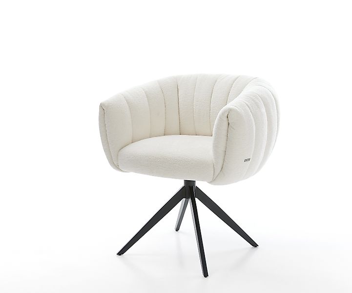 Drehstuhl Jada-Flex Bouclé Soft Beige Kreuzgestell breit Schwarz 360° drehb günstig online kaufen