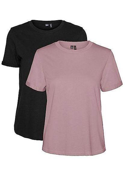 Vero Moda T-Shirt 2er Pack Basic T-Shirt VMPAULA (2-tlg) VMPAULA S/S T-SHIR günstig online kaufen