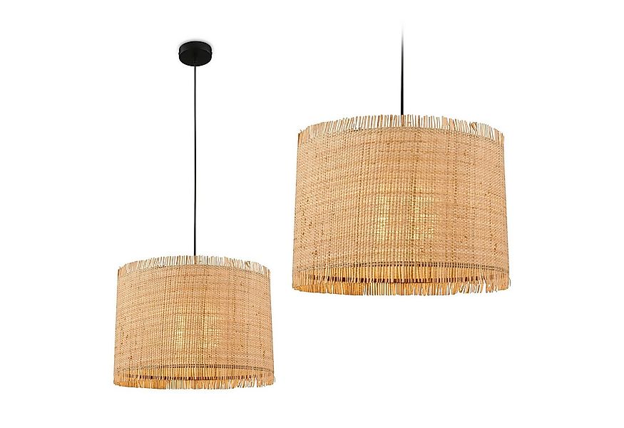 Briloner Leuchten LED Pendelleuchte Hängelampe Natur Stroh Bast 1-&3-flammi günstig online kaufen
