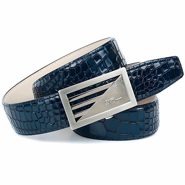 Anthoni Crown Ledergürtel in Kroko-Design, leicht glänzende Oberfläche, ele günstig online kaufen