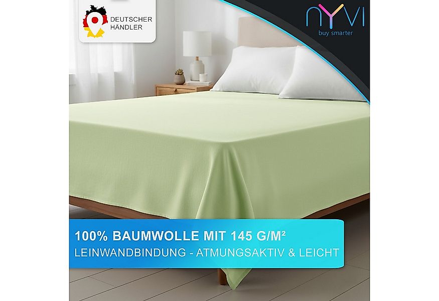 NYVI Betttuch Linon Deluxe Bettlaken ohne Gummizug aus 100% atmungsaktiver günstig online kaufen