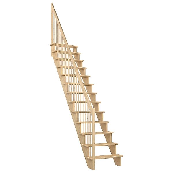 Dolle Raumspartreppe Lyon Kiefer Holzgeländer 75 cm gerade FSC® günstig online kaufen