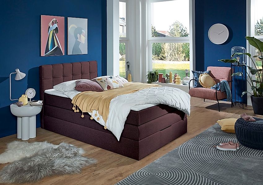 INOSIGN Boxspringbett "Fornoli" inkl. Topper und Bettkasten, H3 in zwei Mat günstig online kaufen