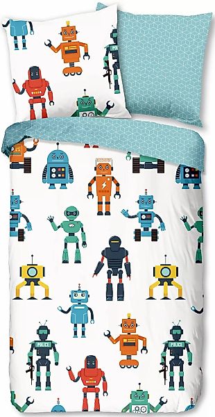 good morning Wendebettwäsche »Robots«, Baumwolle, 135x200, Reißverschluss, günstig online kaufen