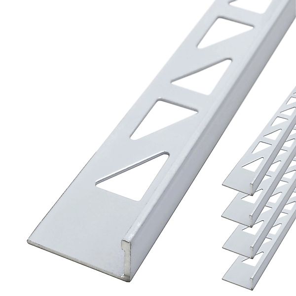 Dalsys Fliesenschiene Aluminium 5x 2,5m x 10mm Winkelprofil Weiß günstig online kaufen
