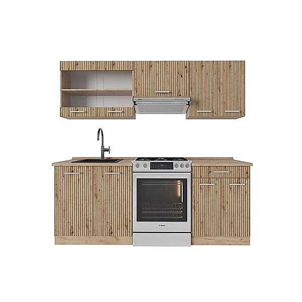 Vicco Küchenzeile R-Line, Artisan-Eiche/Goldkraft Eiche, 200 günstig online kaufen