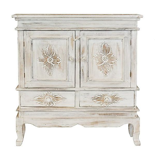 Oriental Galerie Mehrzweckschrank Schrank 85 x80 cm Blume Einzelstück Weiß günstig online kaufen
