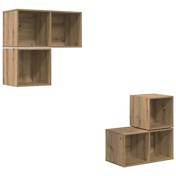 vidaXL TV-Schrank-Set Wandmontiert 4-Tlg Artisan-Eiche 37 x 37 x 72 cm 3393 günstig online kaufen