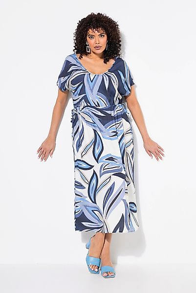 Ulla Popken Maxikleid Maxikleid Blätter Tunnelzug günstig online kaufen