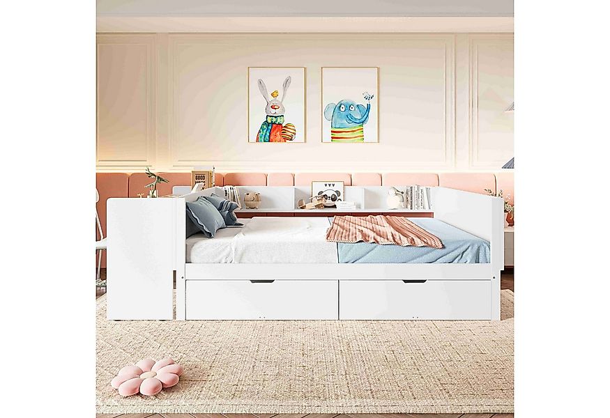 BlingBin Holzbett Kinderbett Multifunktionales Bett (1-tlg., mit Schreibtis günstig online kaufen