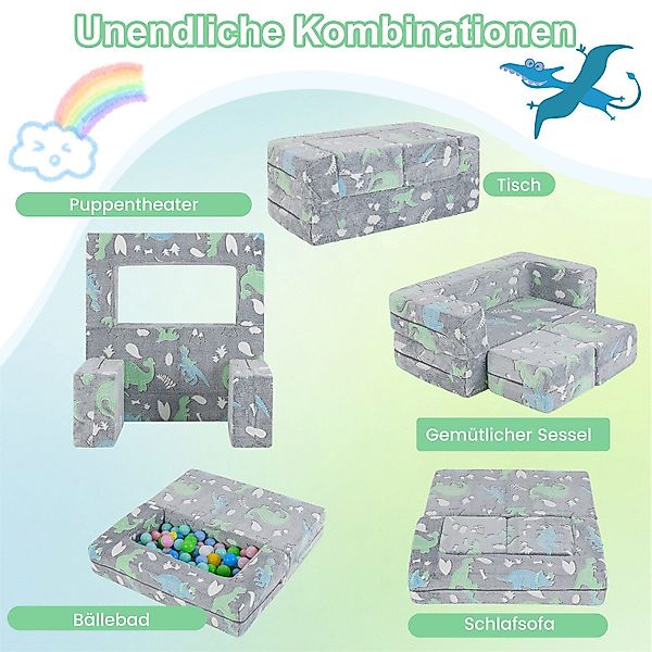 COSTWAY Kindersofa, im Dunkeln leuchtendes Spielsofa, günstig online kaufen