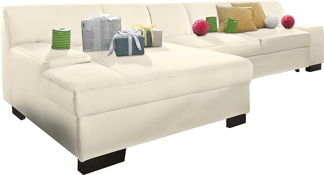 DOMO collection Ecksofa »Norma, elegant und modern, mit flachen Armlehnen, günstig online kaufen
