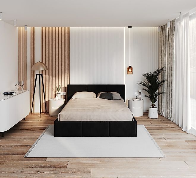 thematys Polsterbett Stauraumbett Bett mit Bettkasten - MADE IN EU - mit sa günstig online kaufen