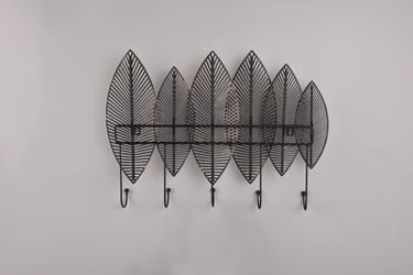 MIRRORS AND MORE Wandgarderobe "Alma" 1 Stk. tlg. Blatt-Design mit 5 Haken günstig online kaufen