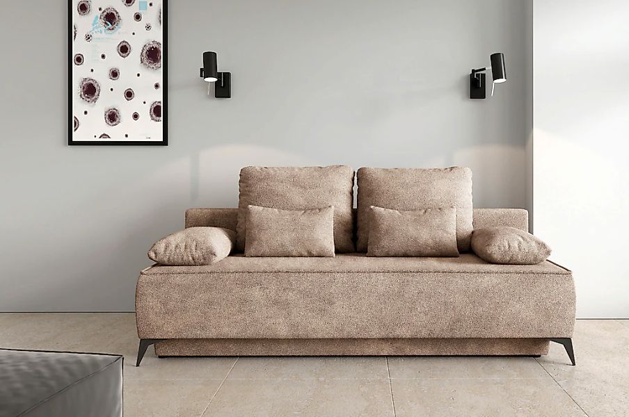 WERK2 Schlafsofa "Indira Samtvelour Boucle Bezug, Breite 206cm, Liegefläche günstig online kaufen