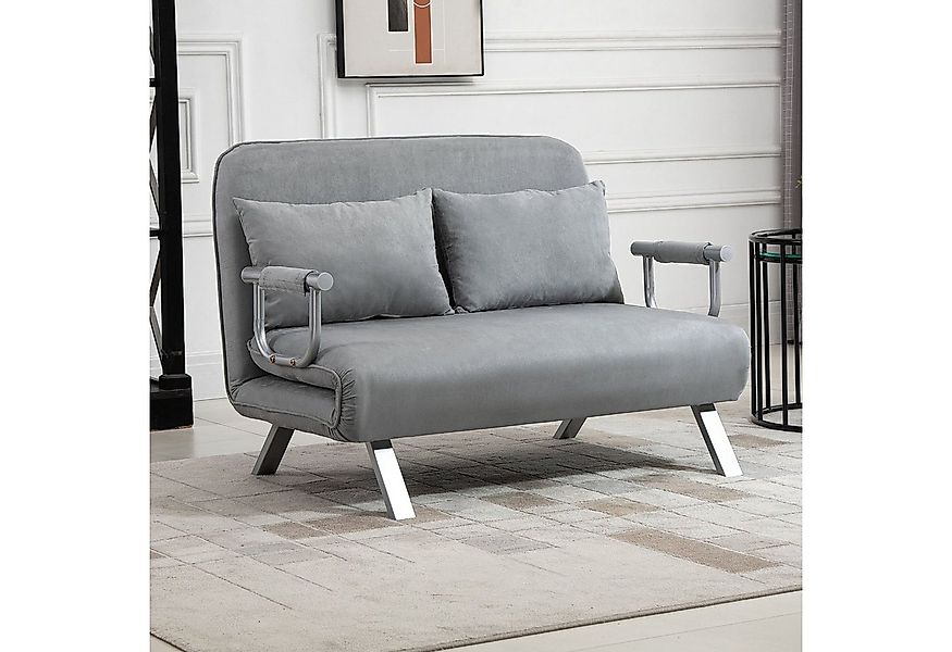 HOMCOM Schlafsofa Zweisitzer mit Bettfunktion, Einzelbett mit Kissen, Schla günstig online kaufen