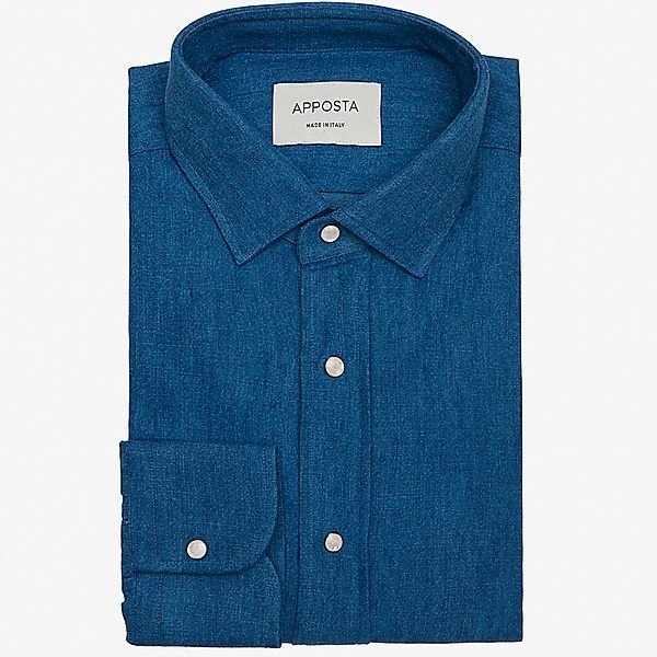 Hemd  einfarbig  marineblau baumwolle denim, kragenform  modernisierter spi günstig online kaufen