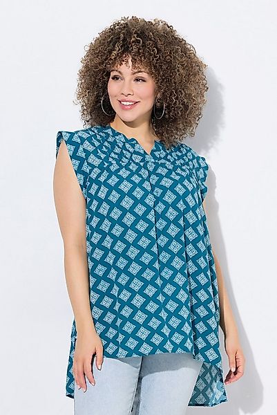 Ulla Popken Druckbluse Bluse Biesen A-Linie ärmellos günstig online kaufen