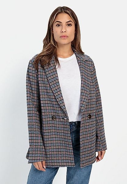 camel active Longblazer mit kariertem Muster Langarm Reverskragen mit Rever günstig online kaufen