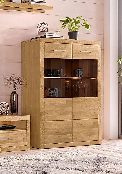 Home affaire Stauraumvitrine "Ribe,125cm hoch, 87cm breit,4 breite Fächer", günstig online kaufen