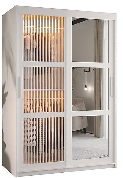 Beautysofa Kleiderschrank Moderner Kleiderschrank mit Verglasung und Spiege günstig online kaufen