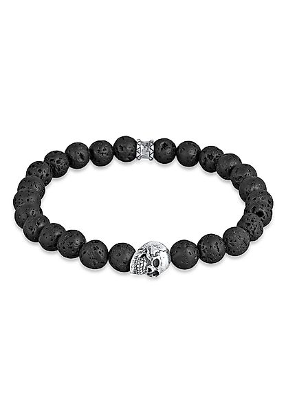 Kuzzoi Bead-Armband-Set Herren Totenkopf Lava Stein günstig online kaufen