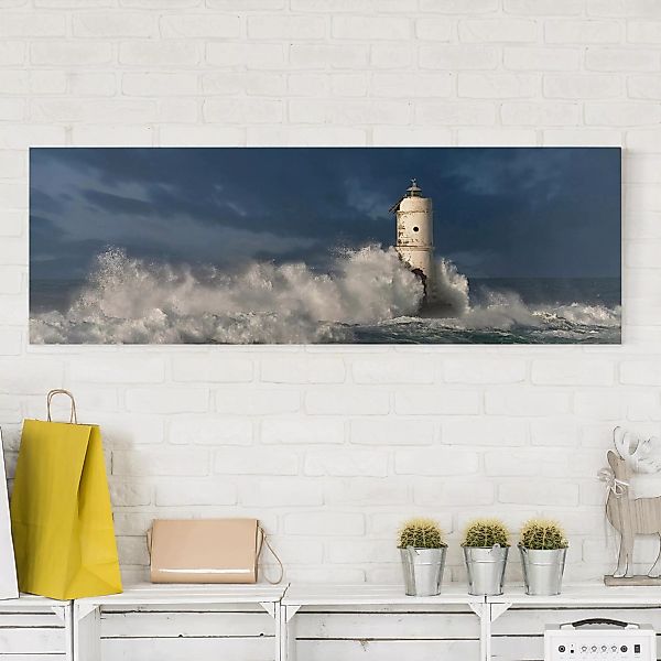 Leinwandbild Leuchtturm - Panorama Leuchtturm auf Sardinien günstig online kaufen