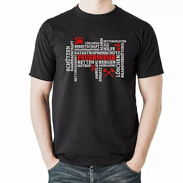 Lasernauten Print-Shirt T-Shirt Motiv Feuerwehr Mosaik Geschenk für den Feu günstig online kaufen
