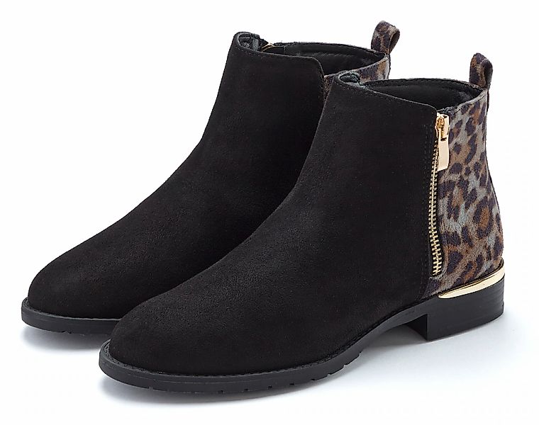 LASCANA Stiefelette "Ankle Boots, Stiefel", mit Leo-Print VEGAN günstig online kaufen