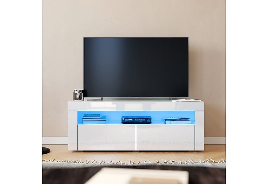 SONNI TV-Schrank TV Lowboard 120x40x45 Weiß günstig online kaufen
