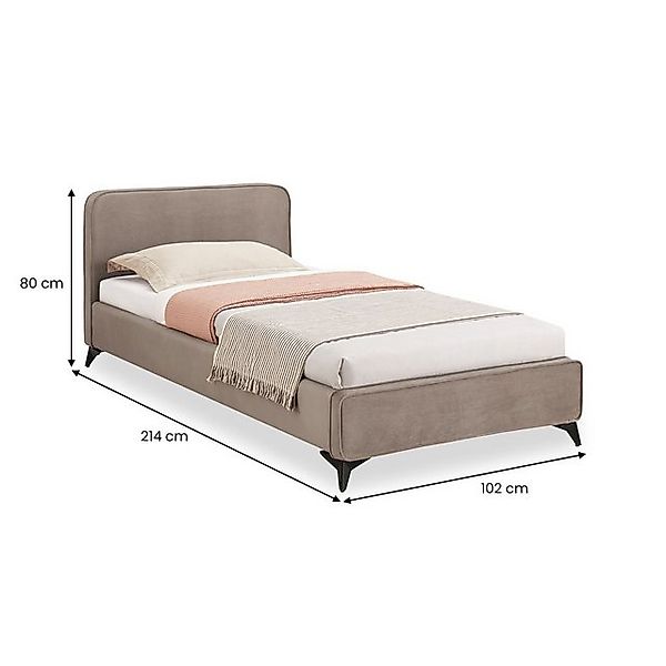 IDIMEX Polsterbett LAVORO, Bett 90x200 cm mit Lattenrost und weichem Stoffb günstig online kaufen