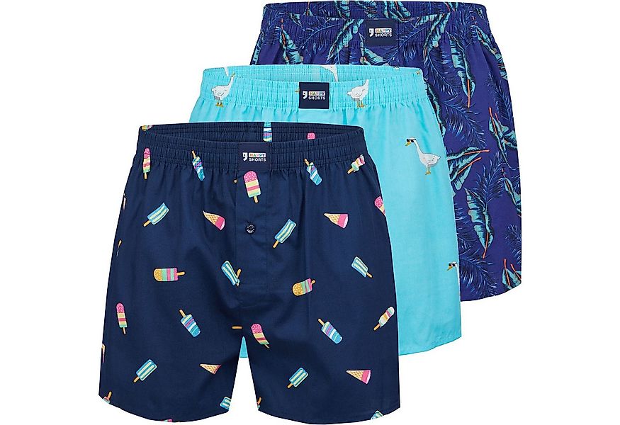 HAPPY SHORTS Boxershorts 3er Pack HAPPY SHORTS Boxershorts Webboxer Boxer T günstig online kaufen