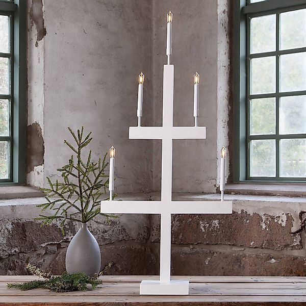 Fensterleuchter Storm 5-flammig 118 cm weiß günstig online kaufen