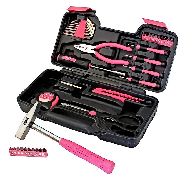 P & K Werkzeugset 39 teiliges Werkzeugset in Pink, (39-tlg) günstig online kaufen