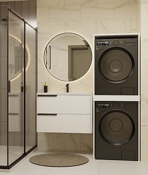 Raumhirsch Furniture Waschmaschinenumbauschrank für zwei Geräte – stabiler günstig online kaufen