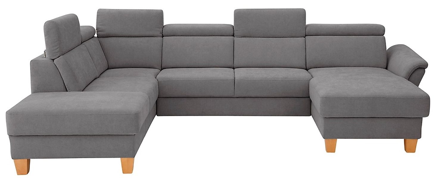 Home affaire Wohnlandschaft "Conville U-Form" Kopfteilverstellung wahlweise günstig online kaufen