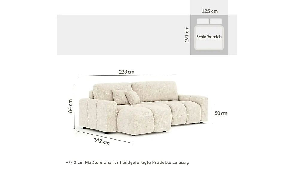 Ecksofa   ¦ beige ¦ Maße (cm): B: 233 H: 84 Polstermöbel > Sofas > Ecksofas günstig online kaufen