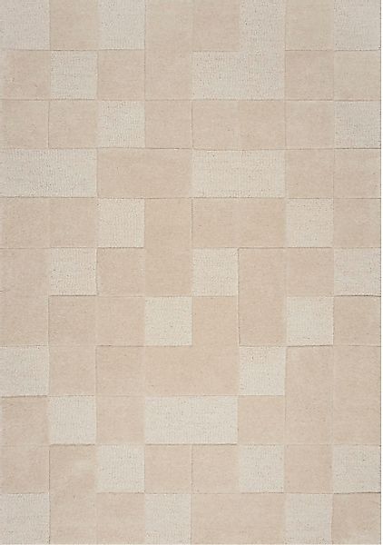 FLAIR RUGS Wollteppich "Checkboard, mit modernem Schachbrettmuster" rechtec günstig online kaufen