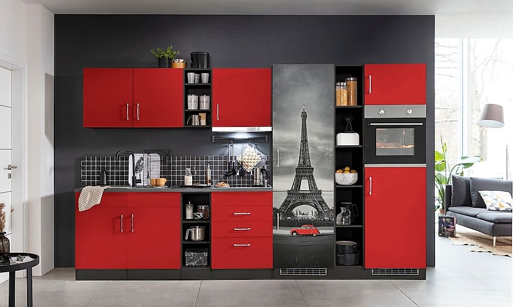 KOCHSTATION Küchenzeile "KS-Paris", mit E-Geräten, Breite 340 cm, mit große günstig online kaufen