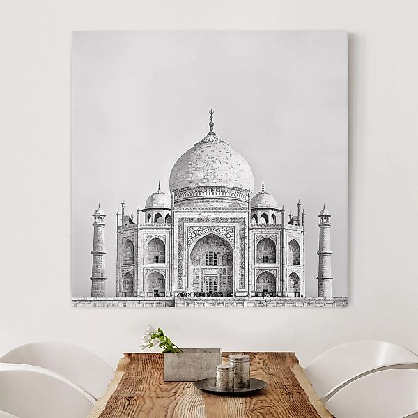 Leinwandbild - Quadrat Taj Mahal in Grau günstig online kaufen