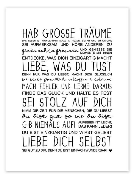 Posterlounge Wandbild Liebe dich selbst, Heyduda, erhältlich als Poster, Le günstig online kaufen