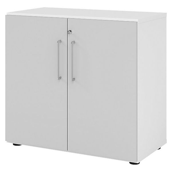 bümö Aktenschrank smart Büroschrank - 2 Ordnerhöhen Dekor: Weiß/Grau günstig online kaufen