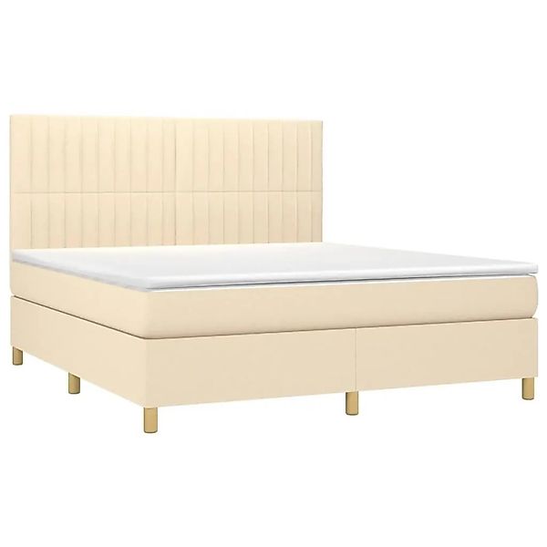 vidaXL Boxspringbett mit Matratze Creme 160x200 cm Stoff 3142510 günstig online kaufen