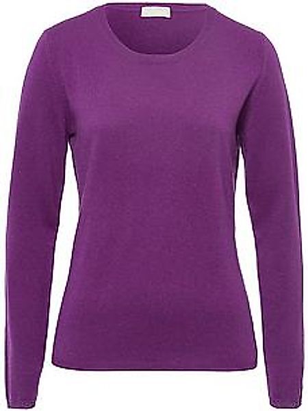 Rundhals-Pullover aus Schurwolle und Kaschmir Peter Hahn lila günstig online kaufen