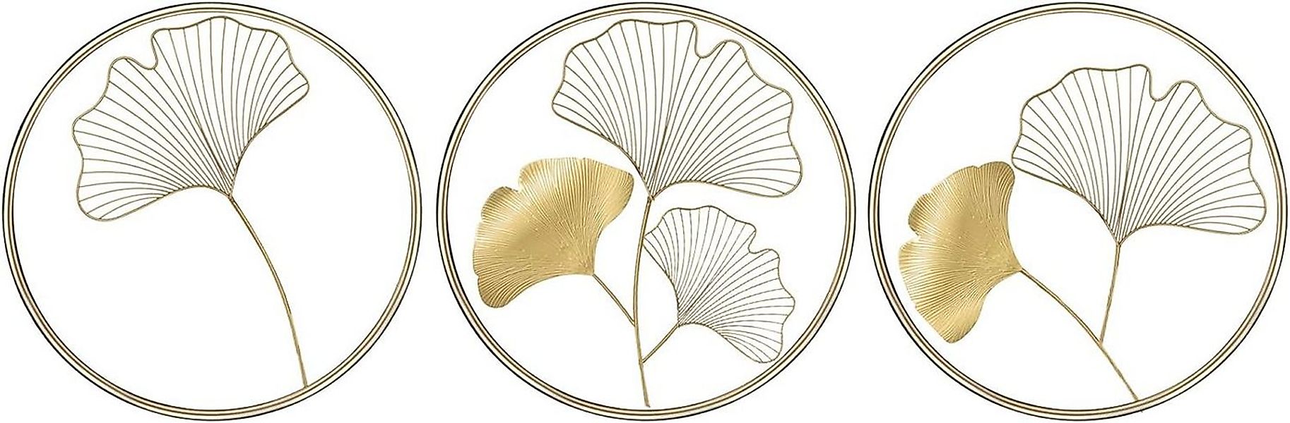 NUODWELL Wanddekoobjekt 3 Stück Eisen Wandskulpturen Metall Wandbehang Wand günstig online kaufen