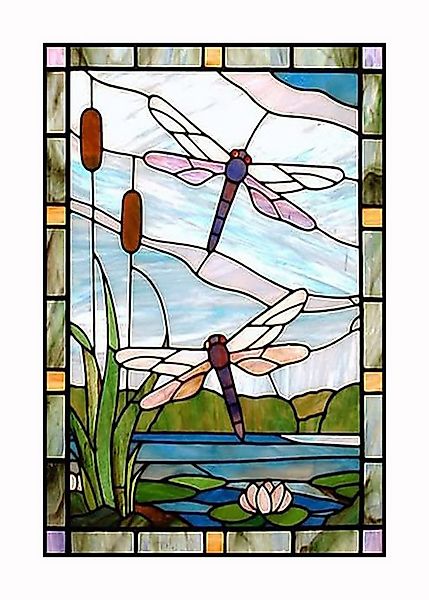 Coonoor Fensterfolie Libellen-Fensteraufkleber, Buntglas-Fensterfolie, Vint günstig online kaufen