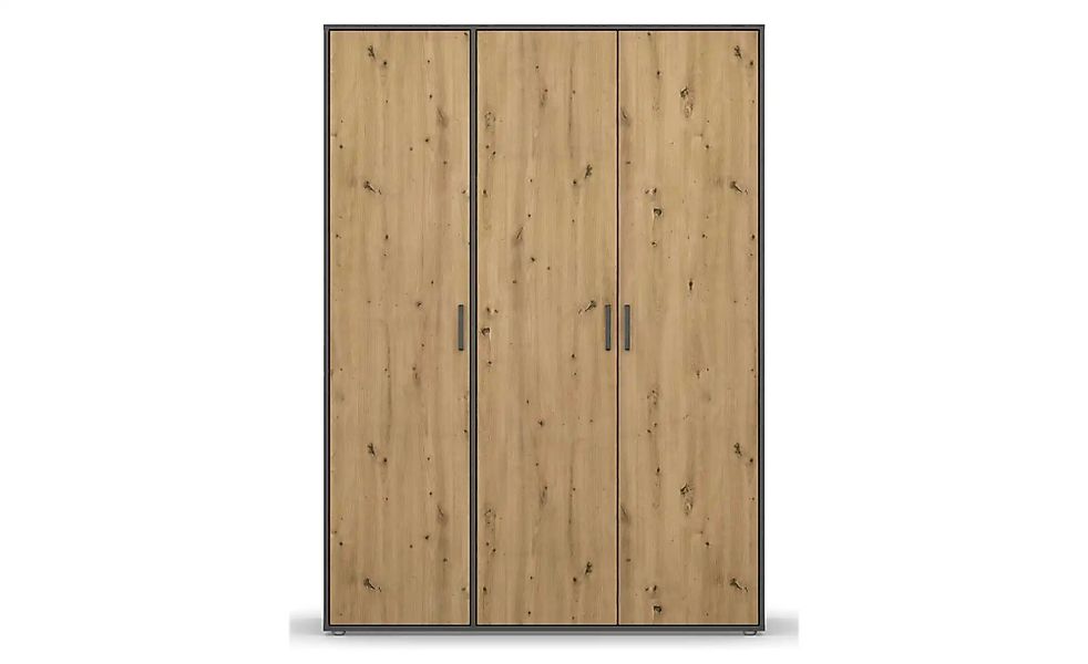 Drehtürenschrank  Yarm ¦ grau ¦ Maße (cm): B: 140 H: 194 Schränke > Kleider günstig online kaufen