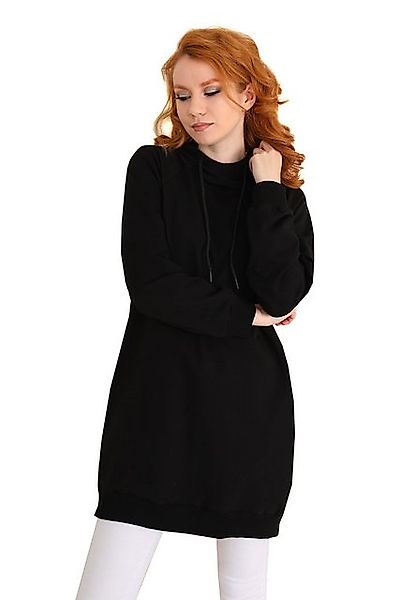 Bongual Sweatkleid Fleece Longpullover mit Kapuze günstig online kaufen