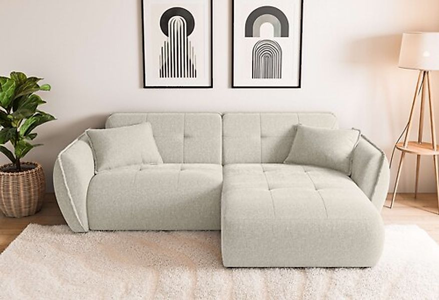 Home affaire Ecksofa »MIRELDA L-Form mit Steppungen, Recamiere rechts/links günstig online kaufen